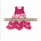 baby girl cotton summer dresses new design flower print dress Two layers of lace dresses